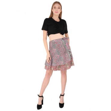Pink Short Wrap Skirt 